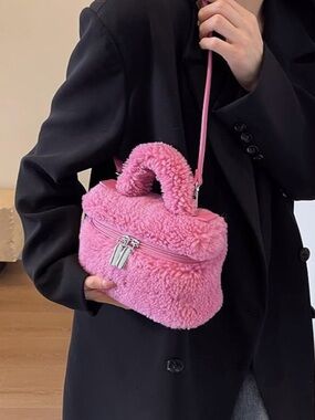 NWOT Small Furry Mini Handbag with Crossbody Strap